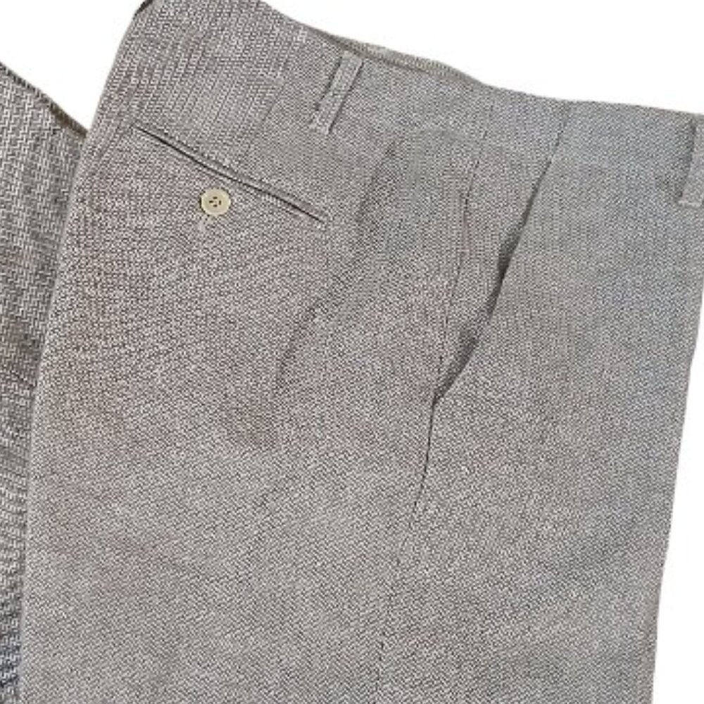 CALVIN KLEIN Tan Herringbone Linen Blend Dress Pants EUC - Picture 6 of 16